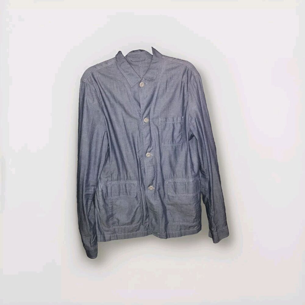 AllSaints Thirty Eight Renfield Jacket Fits‎ Small Chambray Denim Like Buttons